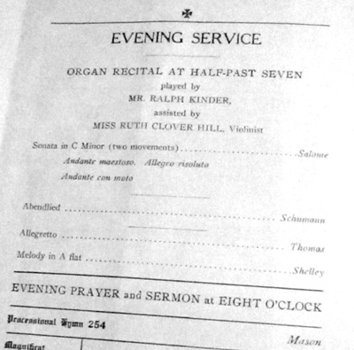 Ruth Glover Hill 1919 Recital